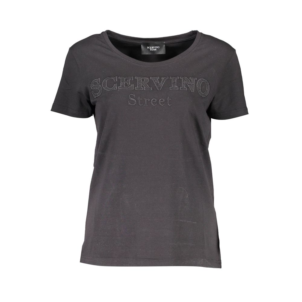 Scervino Street Black Cotton Tops & T-Shirt